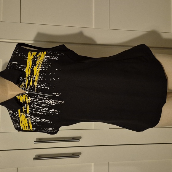 Nivo 1/4 Zip Black Yellow White Fitted Collared Sports Shirt Sz Medium - Picture 1 of 5